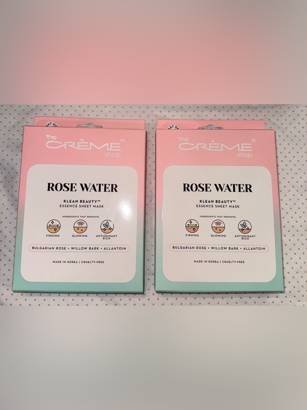 The Crème Shop Rose Water Essence Sheet Mask - 2 Boxes = 10 Masks! NEW!